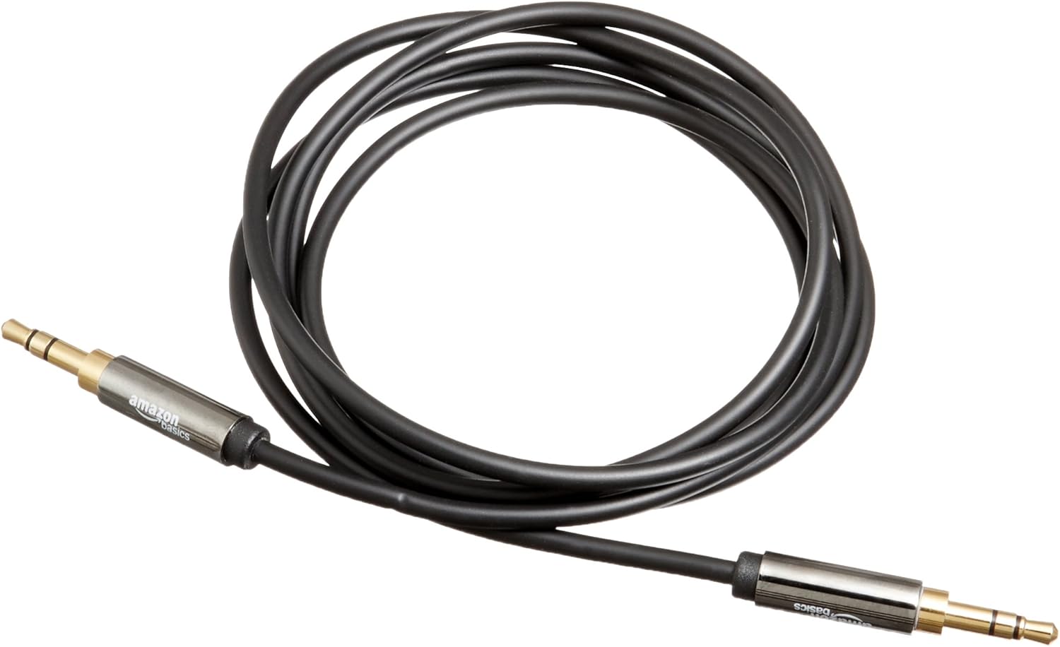Basics 3.5 mm Male to Male Stereo Audio Aux Cable, 4 Feet, 1.2 Meters