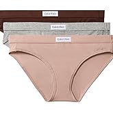 Calvin Klein Women's Comfort Logo Cotton Stretch Bikini Panties, 3 Pack