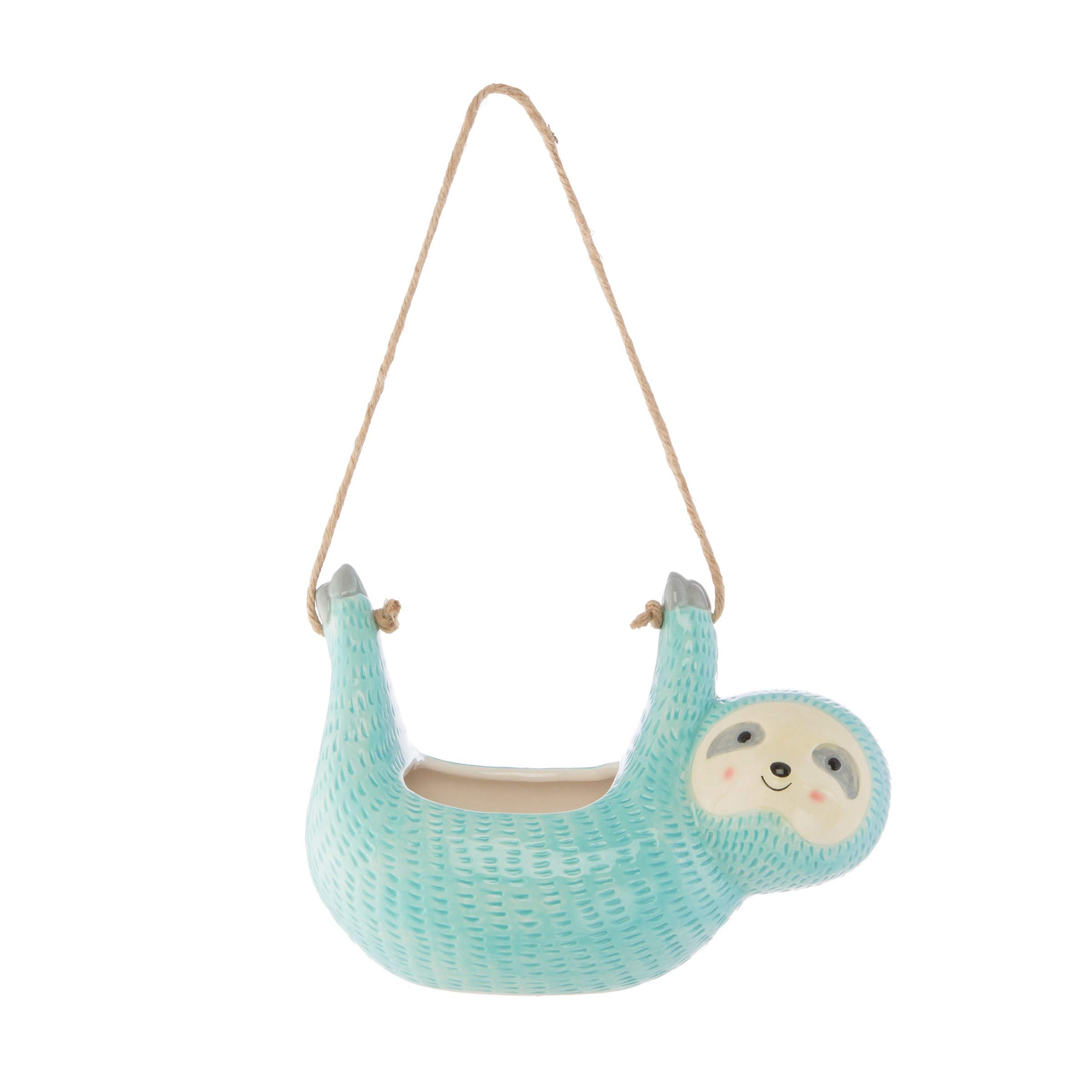Sass & Belle Seymour Sloth Hanging Planter – Cute Ceramic Hanging Plant Pot for Indoor Plants, Fun Decorative Animal Home Accessory, Quirky Sass and Belle Gift Idea Planter
