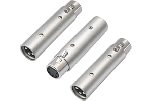 Lrbners XLR 5-Pin Female to 3-Pin Male Adapter - Professional DMX/Audio Signal Converter, Zinc Alloy Locking Connectors, Shie