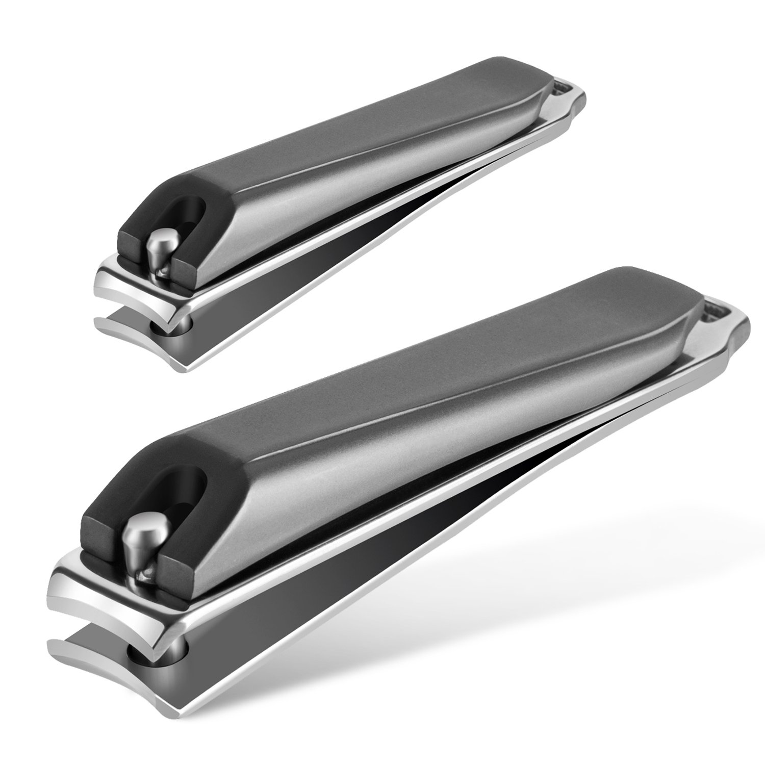 Nail Clippers Set for Men Women, Grey Stainless Steel Fingernails