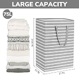TIMEYARD 75L Large Collapsible Laundry Baskets 2 Pack Grey view 3