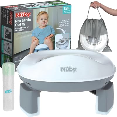 Nuby Go Potty Portable Toddler Toilet Non-Slip Travel Ready 18+ Months