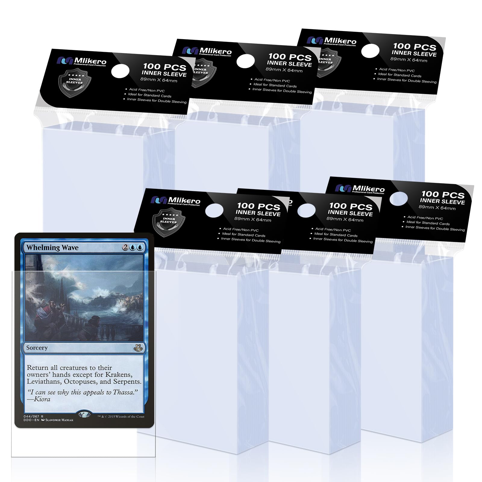 Photo 1 of 600 Pack Card Sleeves, Perfect Fit Inner Sleeves Ideal for Double-Sleeving, Trading Card Sleeve Compatible with MTG, TCG, Gaming Cards