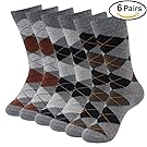 Hippih Men Dress Socks Cotton Argyle Assorted Colors Socks For Business Casual