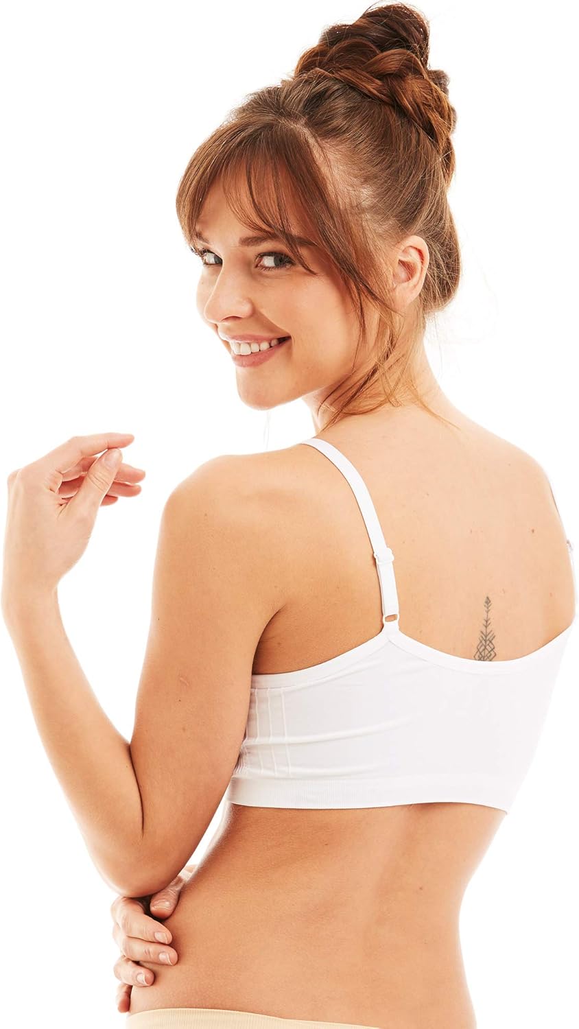 Kalon 4 Pack Nylon Spandex Removable Pads Comfort Bras Ext Sizes at  Women’s Clothing store