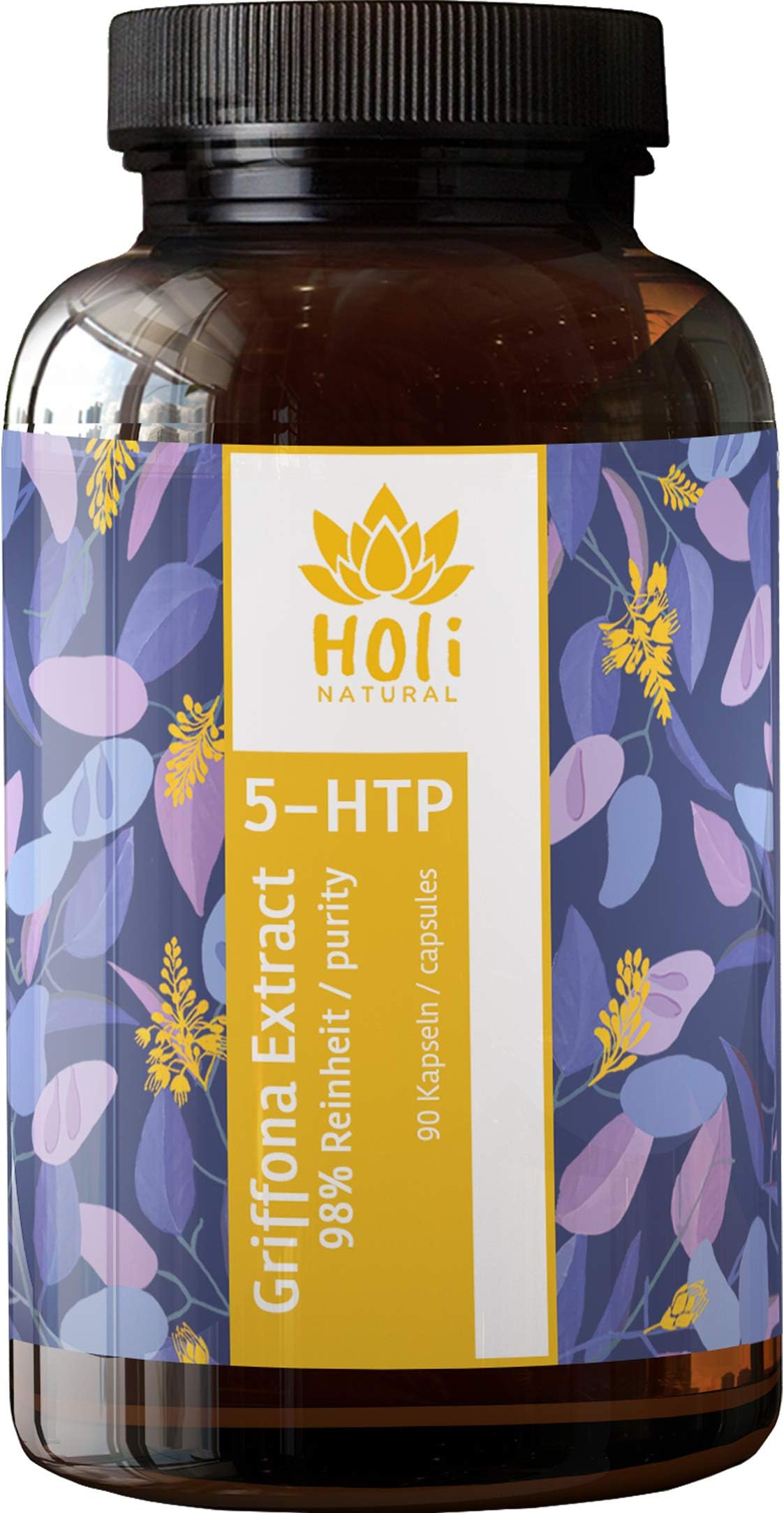 5-HTP - 90 Vegan Capsules - 300mg 5-HTP per Daily dose (3 Capsules) - Pure 5-Hydroxytryptophan from Griffonia Seed Extract - Premium Quality - Free from Unwanted Additives. Made in Germany