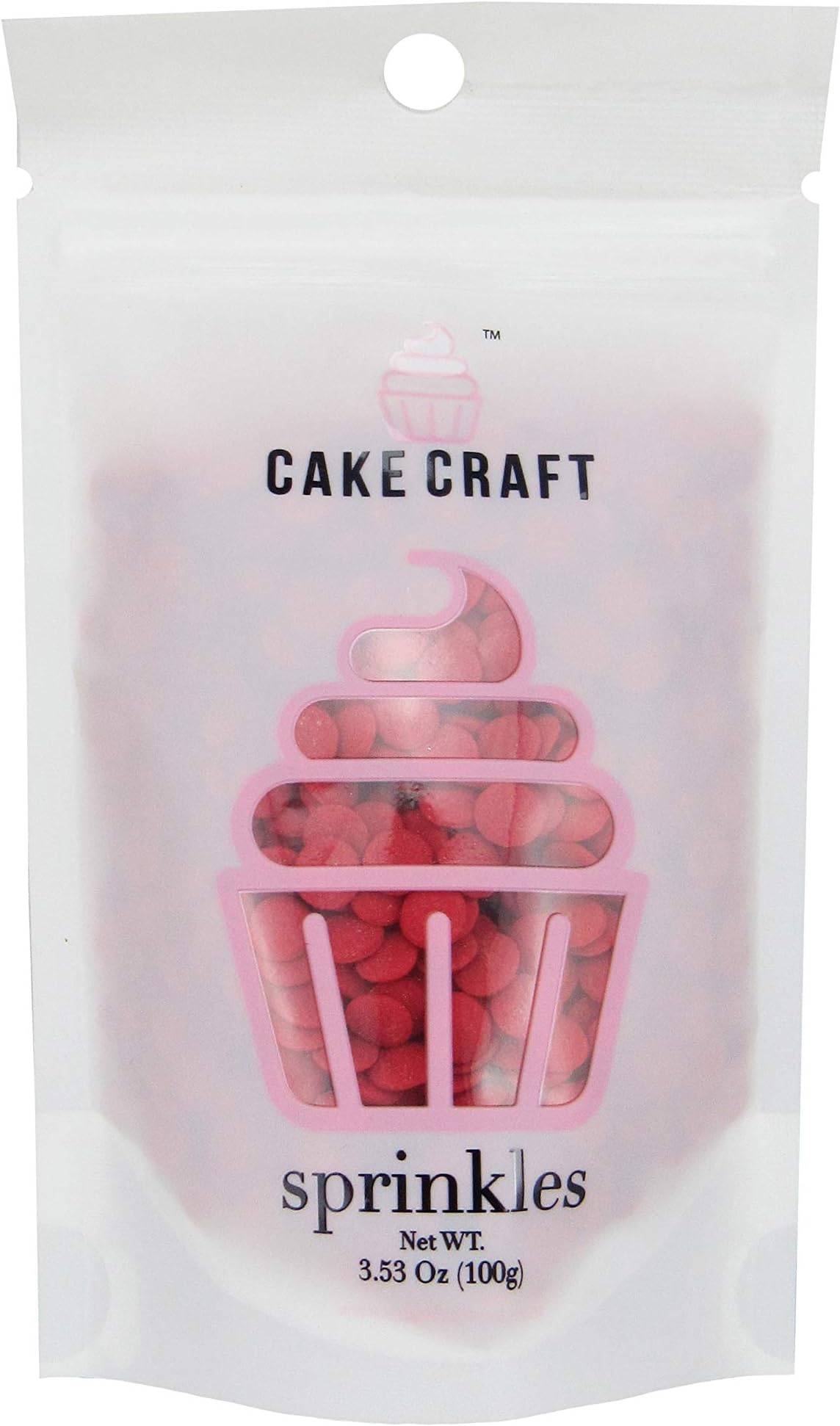 Cake Craft Sprinkles Red Confetti 3.53 Ounces