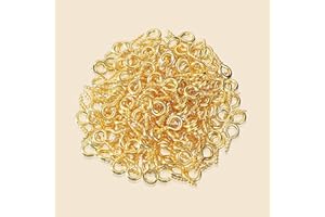 AIGEOU 200PCS Small Eye Screws 4 x 8mm Jewelry Making Eyelets Pin Mini Screw Eyes Pin Hook for Art DIY Crafts (Gold)