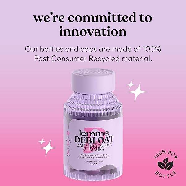 LEMME DEBLOAT – DIGESTIVE & GUT HEALTH GUMMIES WITH 2 CLINICALLY STUDIED PROBIOTICS & PREBIOTIC, 3 BILLION CFUS – VEGETARIAN, GLUTEN FREE, NON GMO, BLACKBERRY FLAVOR (60 COUNT)