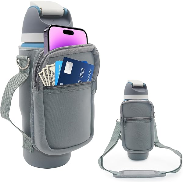 thumbnail image 2 of TANAAB Water Bottle Holder Bag With Phone Pocket For Owala FreeSip 32 Oz Neoprene Water Bottle... 2 of 14