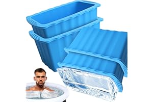 OYRLIZE 4P Extra Large Ice Block Molds for Ice Bath Tub Cold Plunge Accessories Water Chiller,24LB Large Silicone Ice Cube Molds Big Ice Tray for Coolers,Cold Water Therapy Ice Bath Cold Plunge Accessories