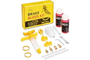 CHUMXINY Brake Bleed Kit for Tektro-TRP Hydraulic Brakes, Includes 120ml of Mineral Brake Fluid, Clear Funnel and Metal Connecto