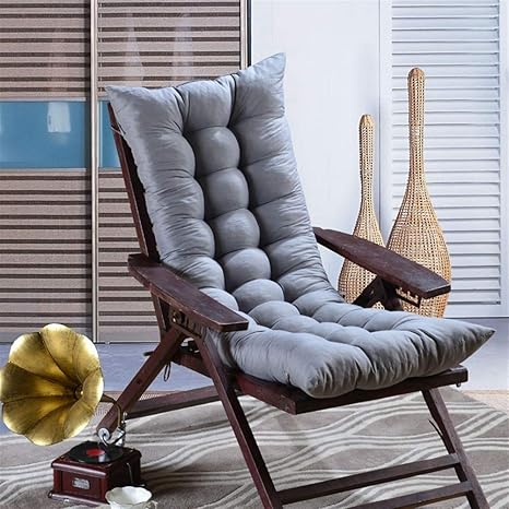 Amazon Co Jp Keoa サンラウンジャークッション 寝椅子クッション アウトドア 庭園 籐椅子パッド ノンスリップ パッド入り 48x1cm 19x47inch グレー ホーム キッチン