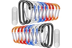SIFNIEA 20 Pack 3" Aluminum Carabiner Clip, Large D Ring Carabiners Keychain Clip Spring Snap Hooks, Carabiner for Keys, Dog Leash, Outdoor Camping Hiking Accessories