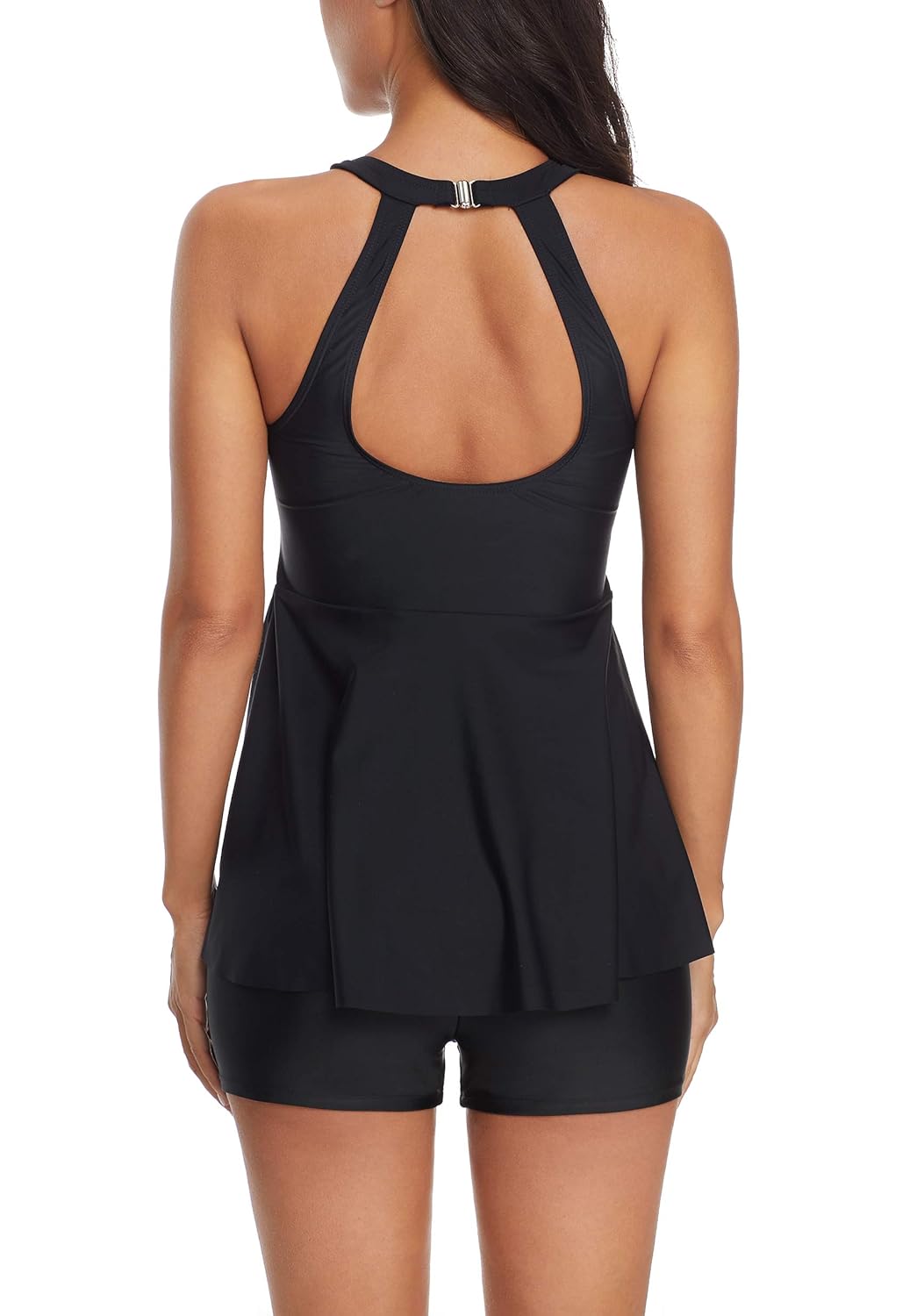 YAMENUSA Women Athletic Swimwear Tankini Set Swimdress with Boyshorts