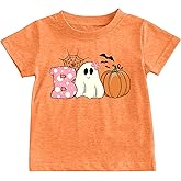 Kids Halloween Boo Shirt Toddler Boys Girls Cute Fall Pumpkin T Shirt Ghost Holiday Boos Short Seleve Tee Tops
