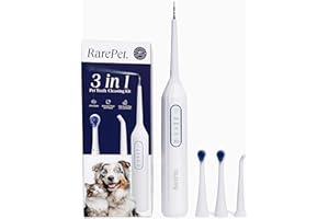 RarePet Canivet Silent Sonic Plaque & Tartar Remover for Dogs – Ultra-Quiet Dental Cleaner with Scaler, Toothbrush Heads, Water Flosser Rechargeable, Small & Large Dog Friendly