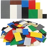 Feleph Base Plates Bulk 110 Pcs Classic Building Block Toy Set Mixed 10 Colors 11 Sizes Assorted Baseplate Platform Boards Mat MOC Pieces and Parts Accessories Compatible with Major Brands