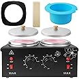 Adoture 1.2L Double Wax Warmer Machine Wax Pot for Hair Removal, Professional Electric Wax Heater with Adjustable Temperature Set for Women Men with 40PCS Wooden Wax Sticks and Two Silicone Bowls