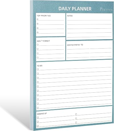 Thboxes Daily Planner Pad Undated A5 100 Sheets 100GSM 8.3 x 5.8 inches