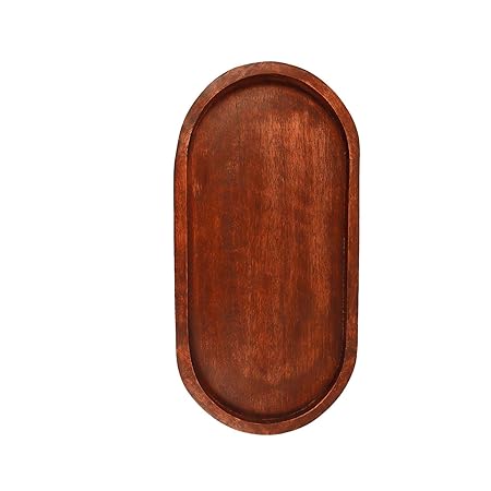 Lasaki Plate Tray Wooden Brown Oval Ceramic Pots for Indoor Plants,Planters,Flower pots,gamla Outdoor,Succulent Pot