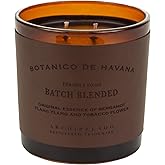 Archipelago Botanicals Botanico de Havana Letter Press Candle, Bergmaot, Tobacco Flower and Ylang Ylang Scent, Hand-Tooled Leather Wrap, Burns Approx. 100 Hours (13 oz)