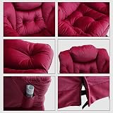 HollyHOME Armchair Velvet Reading Chair Red with Armrests 95x80x64 cm view 6
