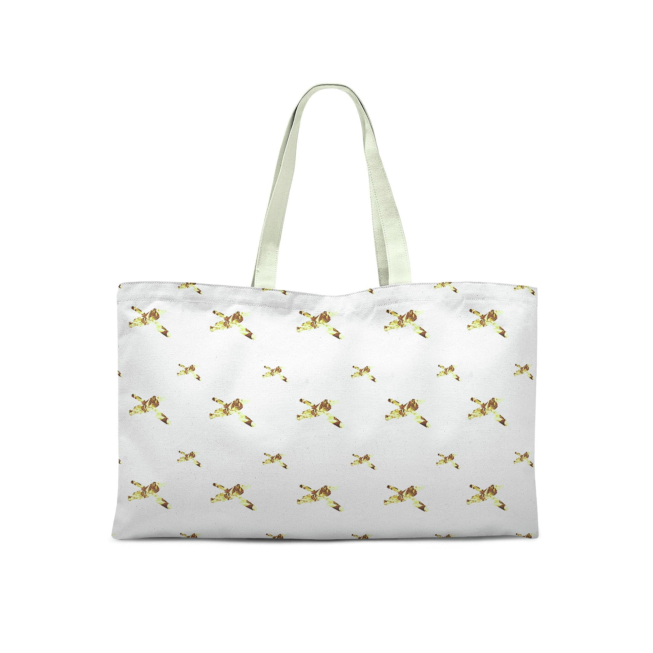 Bonamaison Printed Tote Bag, Reusable Grocery Bag, Shopping Bag, Machine Washable, Foldable, Canvas Cloth Bag with Handles, 50x40 Cm