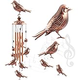 Wind Chimes Outdoor Clearance, Ukulork Birds Aluminum Tube Windchime with S Hook,Patio Garden Decor, Housewarming Gift.