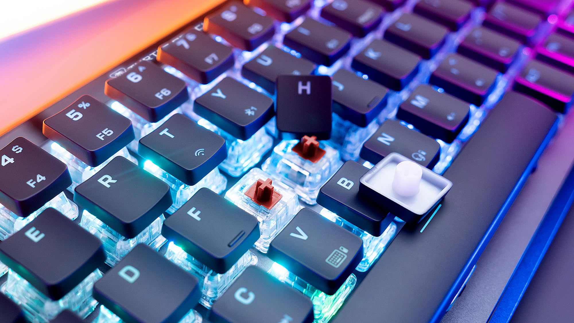 Turtle Beach Vulcan II Mini Air – Optisch-mechanische kabellose Gaming-Tastatur (65%), anpassbare RGB-Beleuchtung, abnehmbares Kabel, Smart Keys, Aluminiumplatte – Schwarz 4