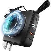 Statik SmartCharge (Gen 2) Power Bank, 5-in-1 Travel Charger, Wall Plug &amp; Built-in USB C Cables, Watch Charger for Apple Watch, 10000mAh, European Adapter, Compatible with iPhone, iPad, Samsung