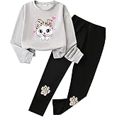 Ayzozuy Girls Clothes Sweatshirt Casual Outfit for Girl Leggings 2 Piece Fall Pants Set
