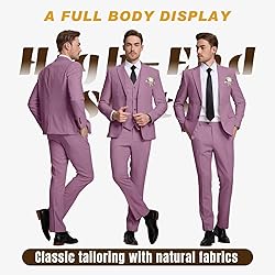 High-End Suits Retro Light Purple Linen Men Suit