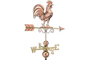 Good Directions Bantam Rooster Copper Weathervane, Includes Adjustable Roof Mount for Easy Installation - Hand-Polished Copper