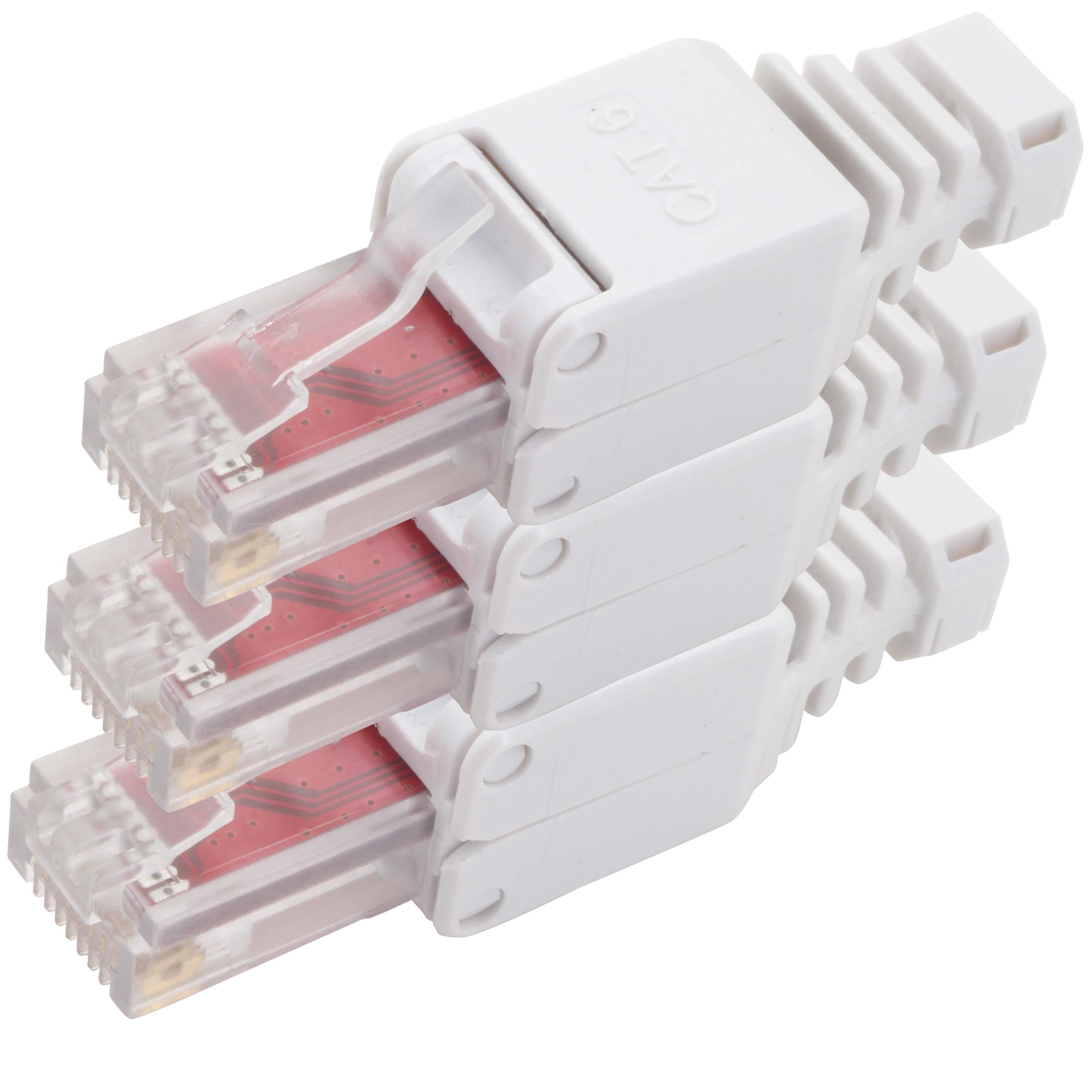 1aTTack.de Cat.6 tool-free plug can be field-assembled for flexible and rigid inner conductors AWG 23-26 network cable installation cable 3 pieces — image 1