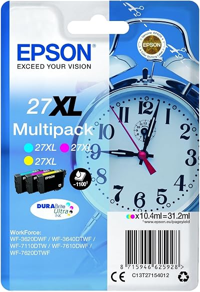Epson 27XL T2715 Multipack Yellow Cyan Magenta Ink WF-3620/3460DTWF