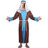 Gukefun Men's Saint Joseph Jesus Biblical Costume Adult Shepherd Robe Halloween Costumes For Men