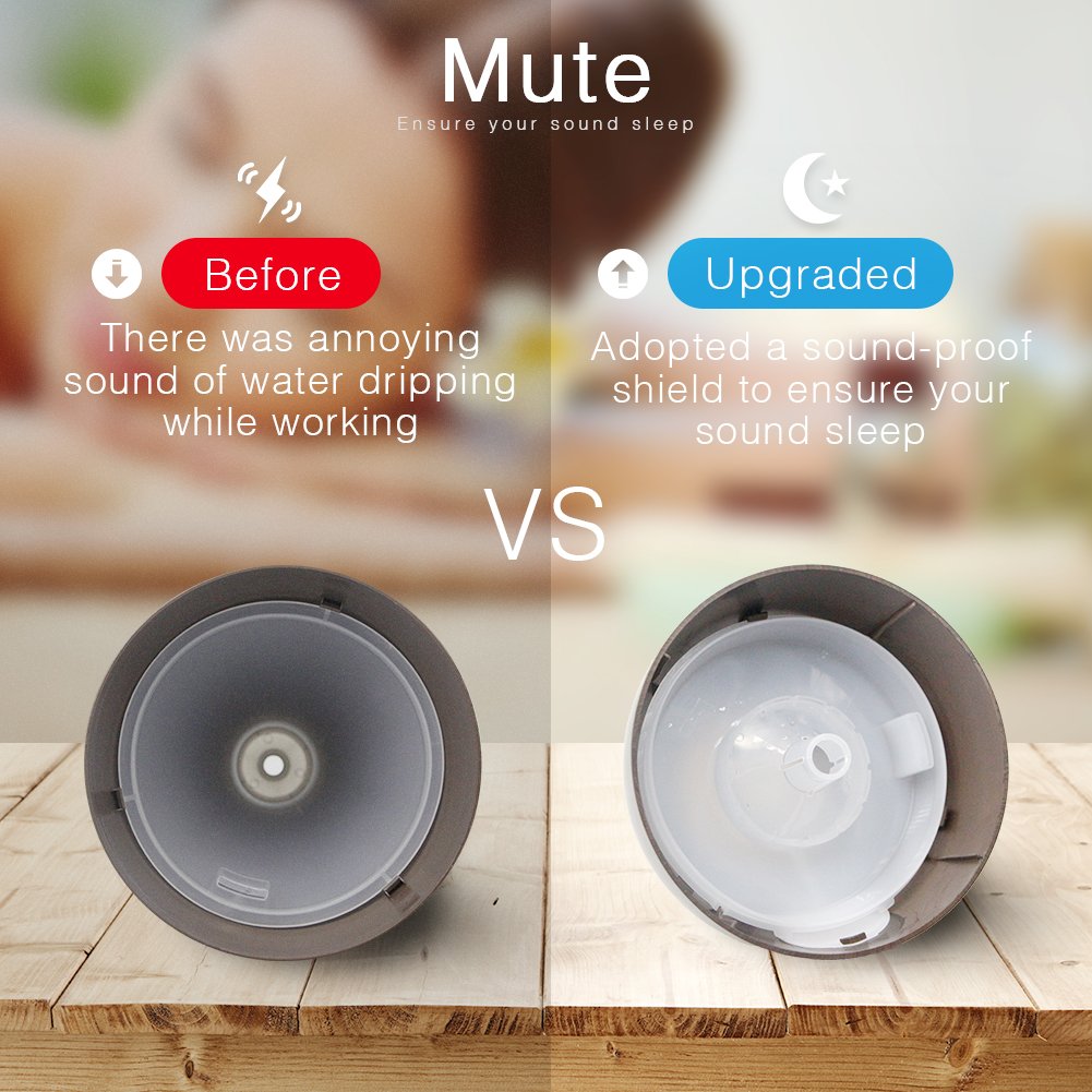 Aroma Essential Oil Diffuser,The Exclusive 500ml Aroma Diffuser with Soundproof Shield in Amazon,Novel style，Whisper-Quiet with 7 Color LED Light Waterless Auto Shut Off(black+yellow)