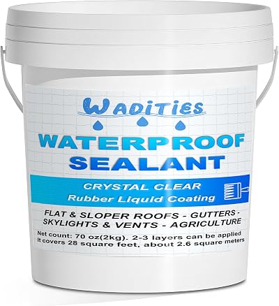 Wadities Waterproof Sealant Clear 2L Water-Based Leak Repair Coating for Walls