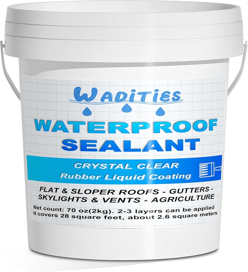 Wadities Waterproof Sealant Clear 2L Water-Based Leak Repair Coating for Walls