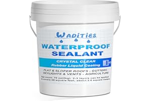 Waterproof Sealant Clear 2L(70 oz), Wadities Wall Bathroom Roof Water-Based Waterproof Coating, Invisible Repairing Leak Seal Liquid Rubber Sealant for Indoor & Outdoor
