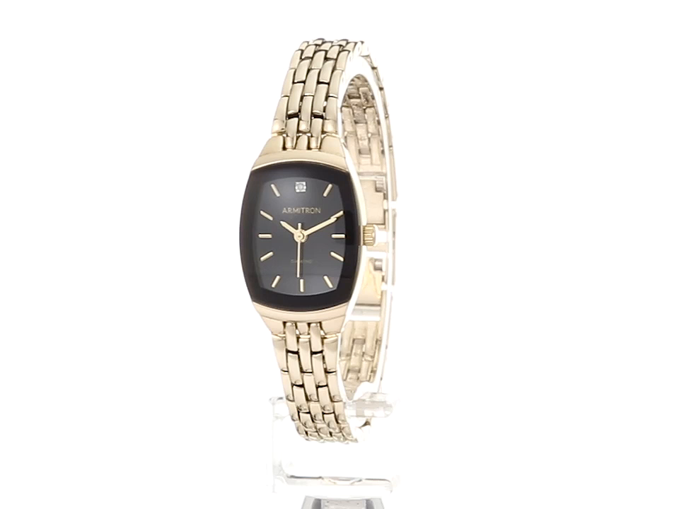 Amazon.com: Armitron Women's 75/5195BKGP Diamond Accented Black