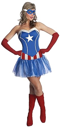 Rubie 's Offizielles Damen Marvel Miss American Dream Captain America Tutu Kleid, Erwachsenen-Kostüm – Medium