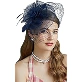 Fascinators Hats 20s 50s Hat Pillbox Hat Cocktail Tea Party Headwear with Veil for Girls and Women