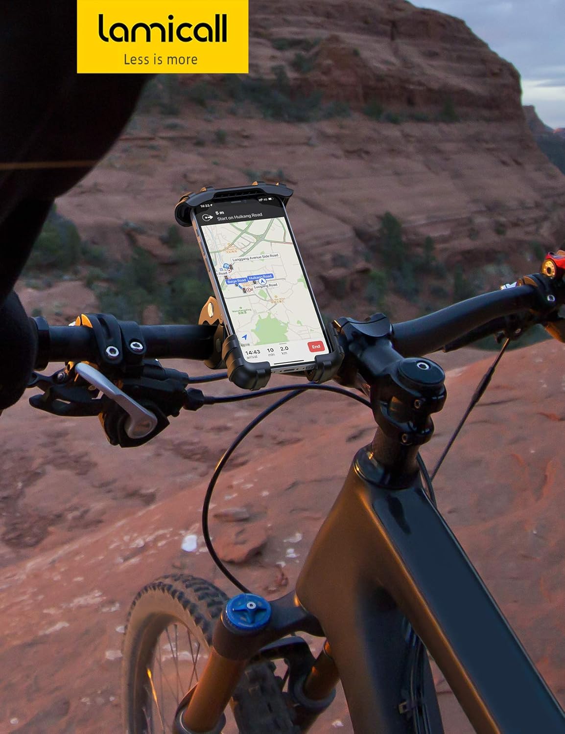 Lamicall Bike Phone Holder Mount - Motorcycle Handlebar Phone Clamp, Scooter Phone Clip for iPhone 12 Pro Max, Galaxy S9 and 4.7"- 6.8" Cellphone: Automotive
