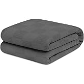 Avalon Bedding 100% Cotton Blanket Twin Size Thermal Blanket (72"x90") - Perfect Cotton Blankets Twin Size for Layering Bed in Any Season - Cotton Blankets for Bed (Grey)