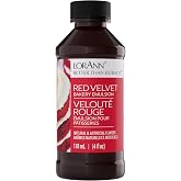 LorAnn Oils Red Velvet Emulsion &amp; Flavoring For Baking | Better Than Red Velvet Extract For Cookies, Cakes, Drinks, Icing, Pasteries - Gluten Free, Water-Based, USA-Made, 4 Fl Oz