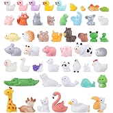 Fairy Garden Accessories, 50 Pcs Mini Resin Animals Miniature Figurines | Resin Figures 50 Styles Small Resin Tiny Animals for Garden Accessories Outdoor Landscape Miniatures Dollhouse Home Decor