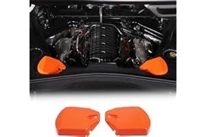 FGTAGTAL Rear Strut Tower Cover Compatible with Chevrolet Corvette C8 Stingray 2020-2024, ABS Engine Bay Rear Shock Absorbing Tower Protection Panel Cover Trim Accessories, 2PCS (Orange)